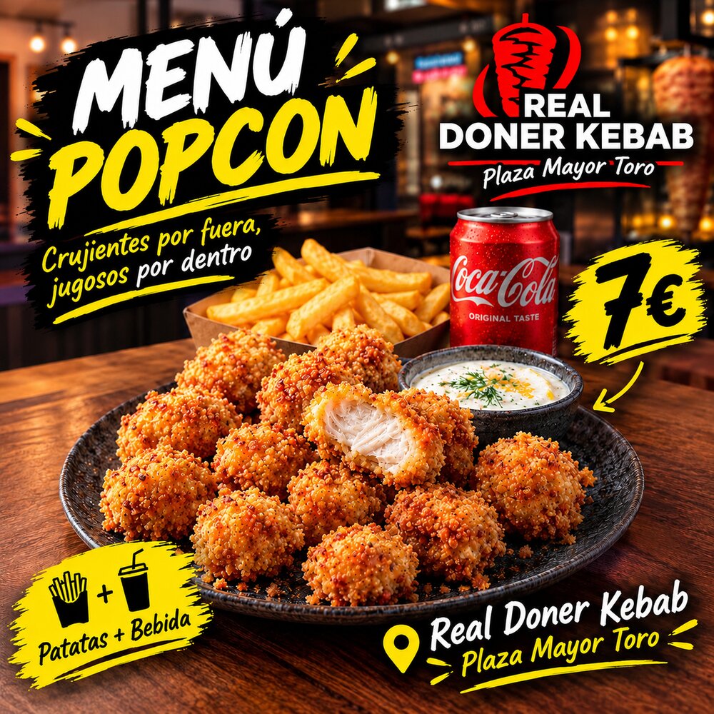 Menú Popcón de pollo crujiente